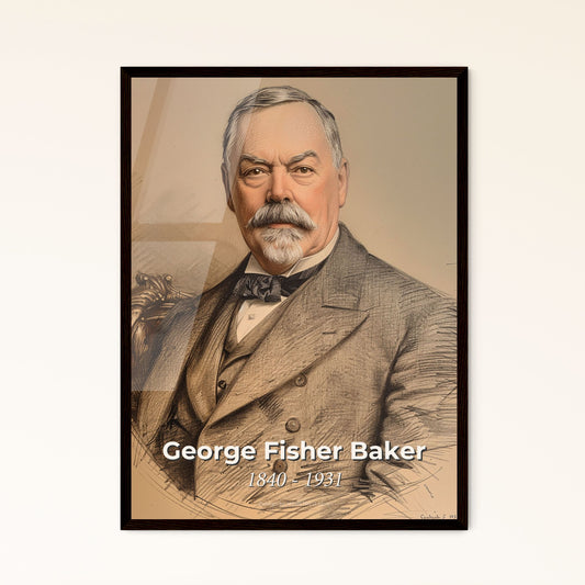 Elegant Portrait of George Fisher Baker: American Banker & Philanthropist in Contemporary Art - Perfect for Home Decor & Gifts