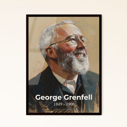 Dynamic Portrait of George Grenfell: Captivating Missionary Explorer in Contemporary Hues – A Unique Home Decor Statement Piece