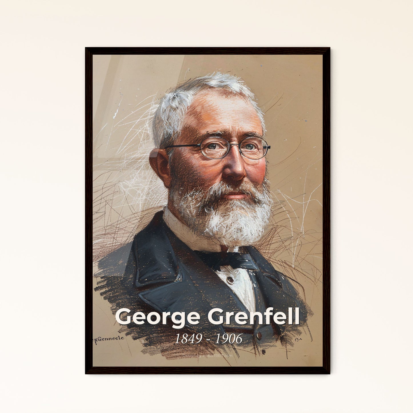 Elegant Tribute to George Grenfell: Captivating Contemporary Portrait of the Beloved Missionary Explorer in Sublime Hues