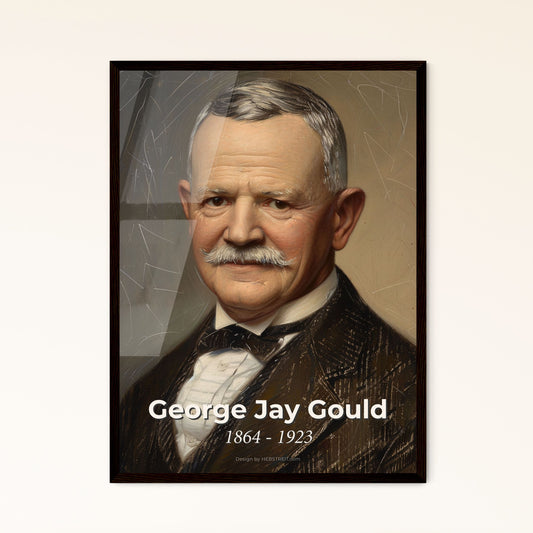 Elegant Portrait of George Jay Gould: A Distinctive Contemporary Drawing Celebrating a Visionary Financier's Legacy in Art.