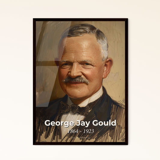 Elegant Portrait of George Jay Gould: Financier & Railway Executive - Contemporary Art Print in Stunning Color & Dynamic Hatching