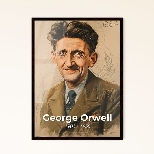 Captivating Portrait of George Orwell: Dystopian Visionary in Contemporary Art - Perfect Gift or Stunning Home Décor