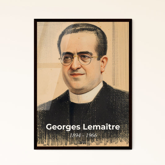 Georges Lemaître: The Father of the Big Bang - Vibrant Contemporary Art Print Celebrating Cosmic Discovery and Innovation