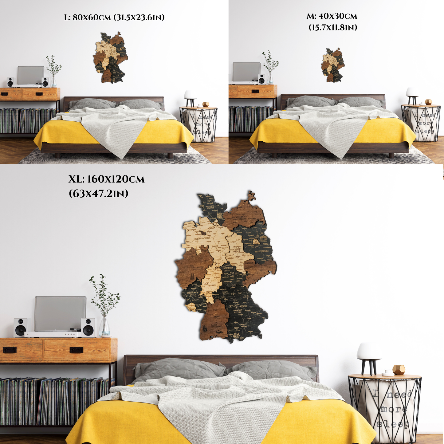 3D Germany Wooden Wall Map – Elegant Wall Art with City Names