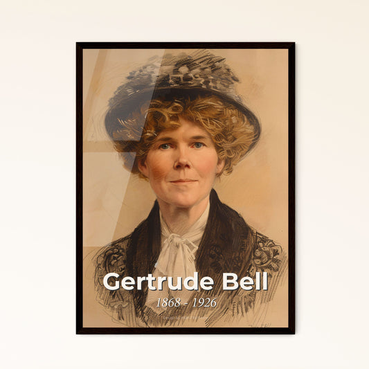 Gertrude Bell: Enlightened Pioneer of Middle Eastern Archaeology - Contemporary Portrait in Dynamic Lines and Subtle Hues