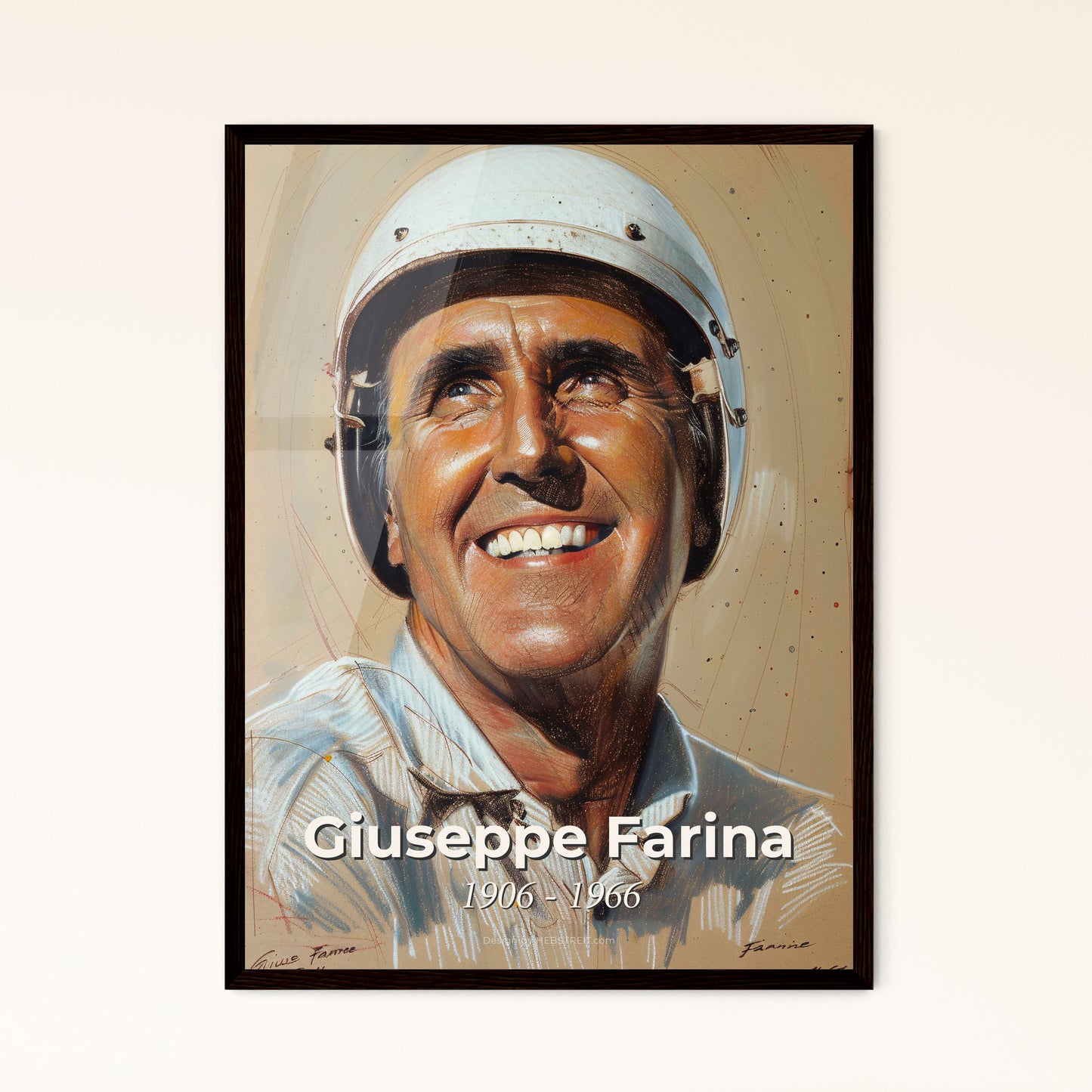 Giuseppe Farina: Celebrating the First F1 Champion - Elegant Contemporary Art Print, Perfect for Home Decor and Gifting