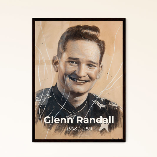 Glenn Randall (1908-1993): Captivating Contemporary Portrait of Hollywood's Legendary Stuntman in Exquisite Hatching & Color