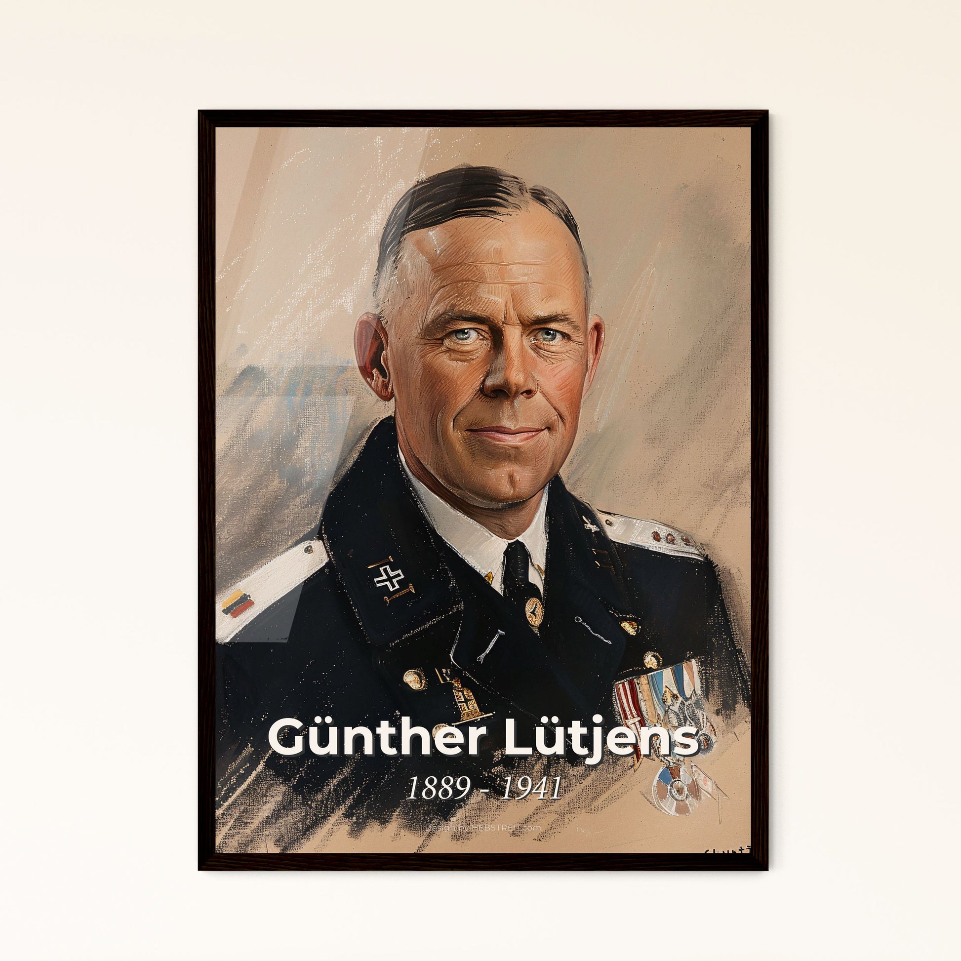 Elegant Portrait of Admiral Günther Lütjens Framed Print