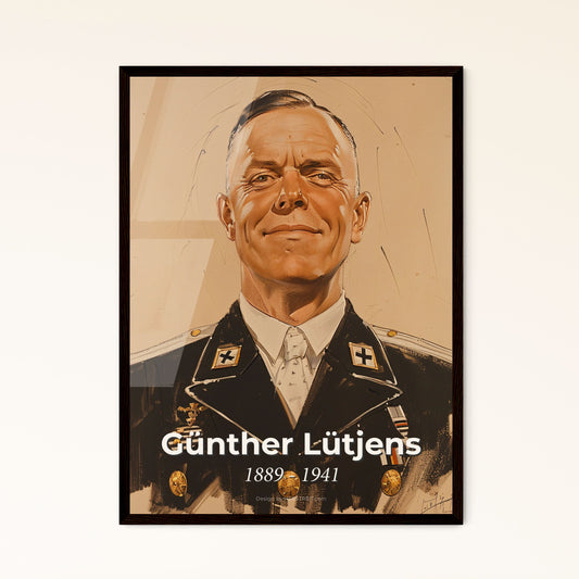 Dynamic Contemporary Portrait of Admiral Günther Lütjens - Striking Art for Sophisticated Home Decor & Unique Gifting