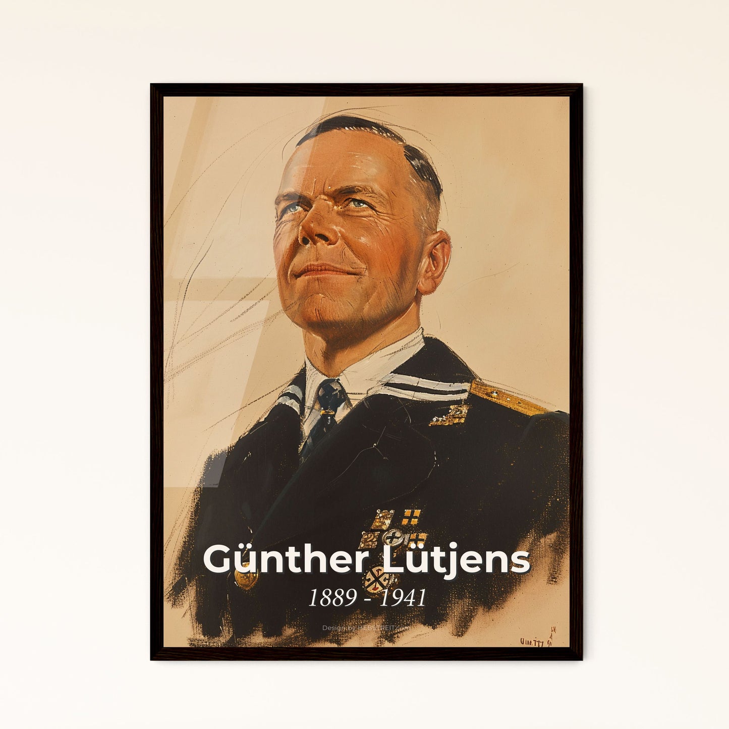 Elegant Portrait of Admiral Günther Lütjens Framed Print