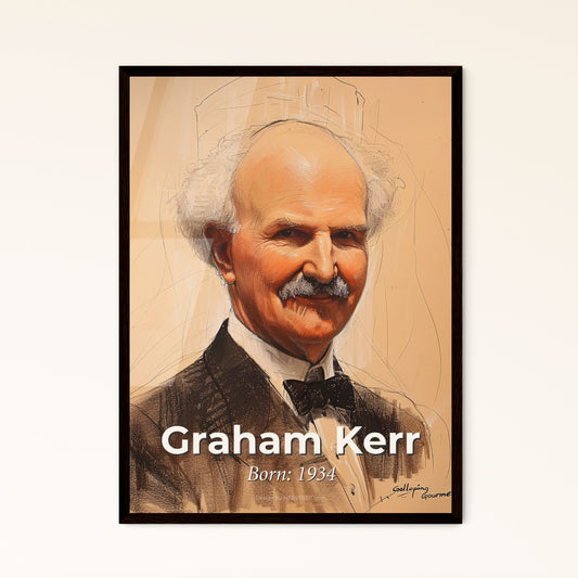 Elegant Portrait of Graham Kerr: The Galloping Gourmet - Contemporary Art Print Celebrating Culinary Legacy & Timeless Charm