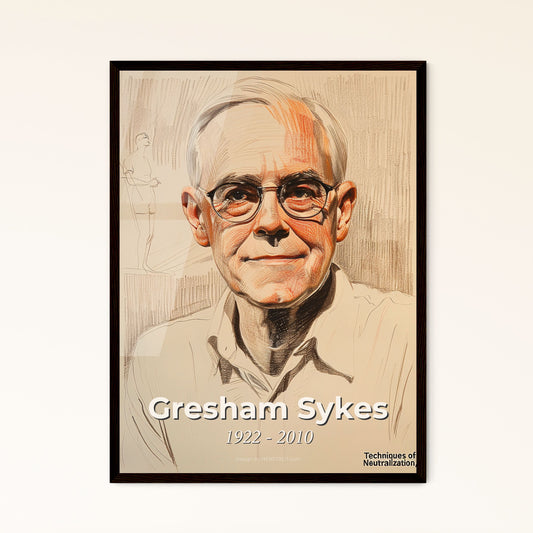 Elegantly Captured: Gresham Sykes, Visionary Criminologist – A Stunning Contemporary Portrait in Colorful Hues for Your Space