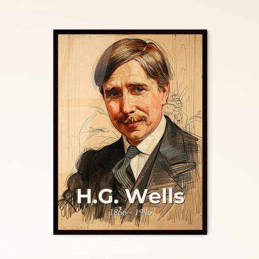 Timeless Portrait of H.G. Wells Framed Print