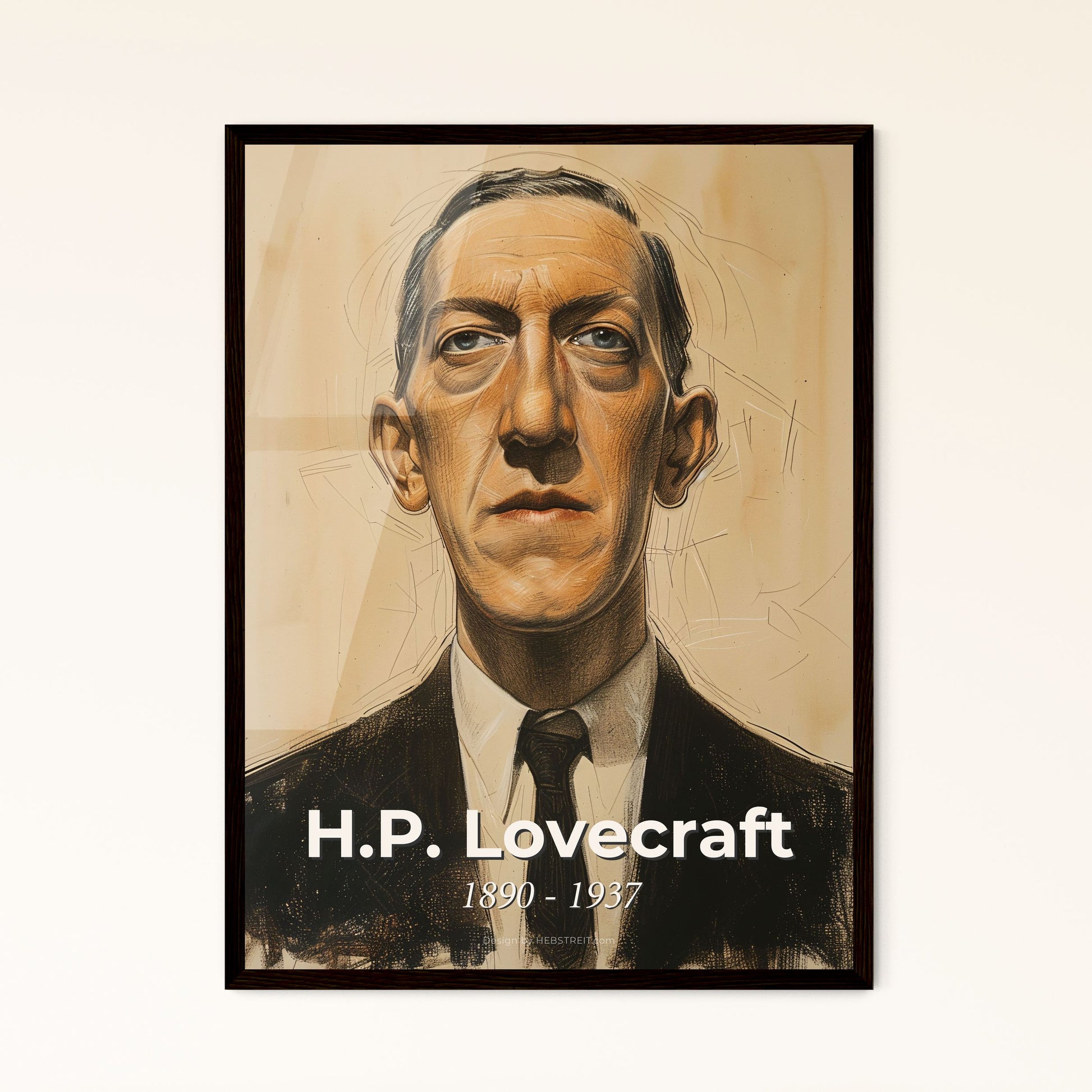 Radiant Portrait of H.P. Lovecraft Framed Print