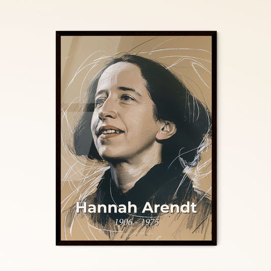 Radiant Elegance: Hannah Arendt - A Contemporary Tribute to the Iconic Thinker in Striking Hues and Dynamic Lines