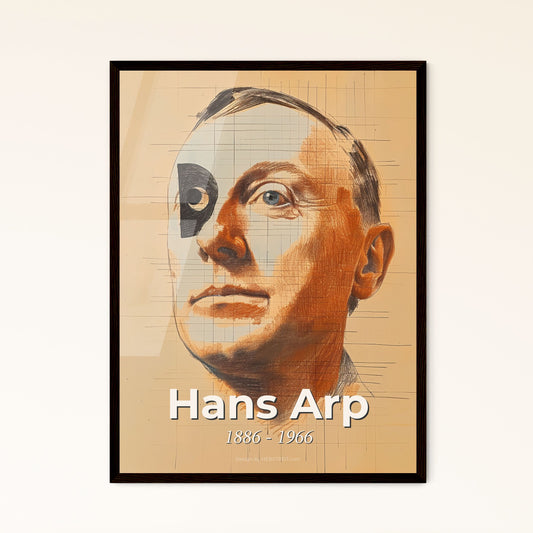 Dynamic Abstract Elegance: Hans Arp-Inspired Contemporary Portrait on Beige - Perfect for Unique Home Decor & Gift Giving!