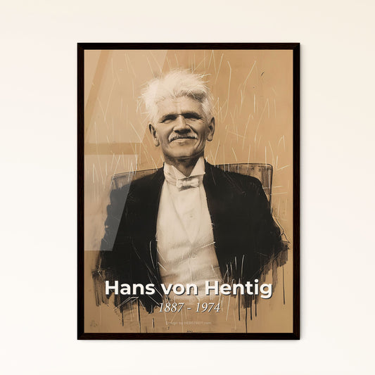 Victimology Visionary: Elegant Contemporary Portrait of Hans von Hentig - Dynamic Lines & Subtle Hues for Your Home Décor