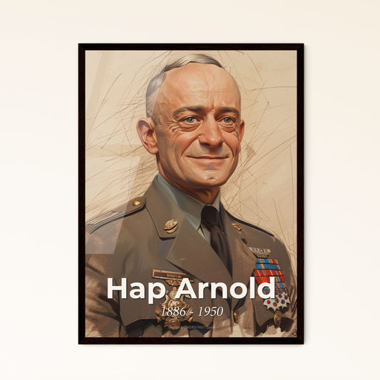 Captivating Portrait of General Hap Arnold: Pioneer of U.S. Air Force in Contemporary Art - Perfect for Home Decor and Gifting