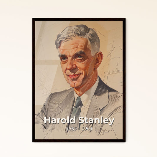 Elegant Portrait of Harold Stanley: Iconic Investment Banker - Contemporary Art Print for Luxe Home Decor & Gift Giving