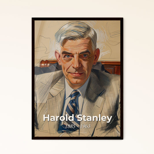 Elegance in Finance: Portrait of Harold Stanley (1885-1963) - A Dynamic Contemporary Art Print for Sophisticated Interiors