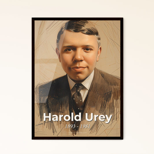 Harold Urey: Celebrated Chemist & Nobel Laureate - Striking Contemporary Art Print with Dynamic Lines & Subtle Hatching