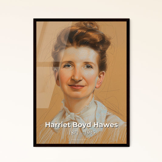 Harriet Boyd Hawes: Pioneer of Minoan Archaeology – A Captivating Portrait in Contemporary Art, Perfect for Home Décor.