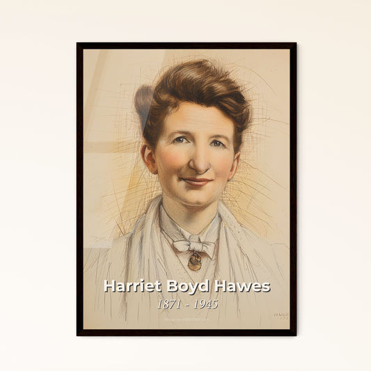 Harriet Boyd Hawes: Pioneering Archaeologist & Visionary Portrait in Beige - Stunning Art Print for Home Decor & Gift Giving