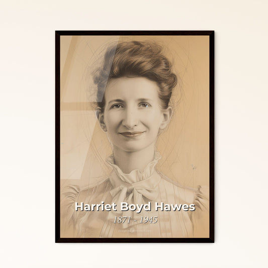 Harriet Boyd Hawes: Pioneering Archaeologist - Captivating Contemporary Portrait on Beige, Perfect for Home Decor & Gifts