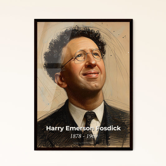 Timeless Elegance: Harry Emerson Fosdick - A Captivating Portrait in Contemporary Art – Stunning Gift for Home Decor!