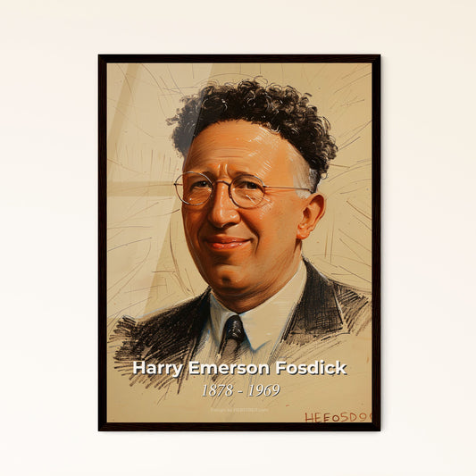 Elegant Portrait of Harry Emerson Fosdick: A Stylish Tribute to the Influential Liberal Christian Minister in Contemporary Art