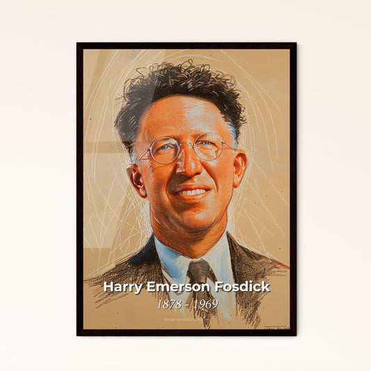 Radiant Portrait of Harry Emerson Fosdick: Iconic 20th Century Minister - Contemporary Art Print, Perfect for Any Home Decor