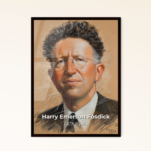 Radiant Portrait of Harry Emerson Fosdick: A Tribute to the Visionary Liberal Minister in Exquisite Contemporary Art