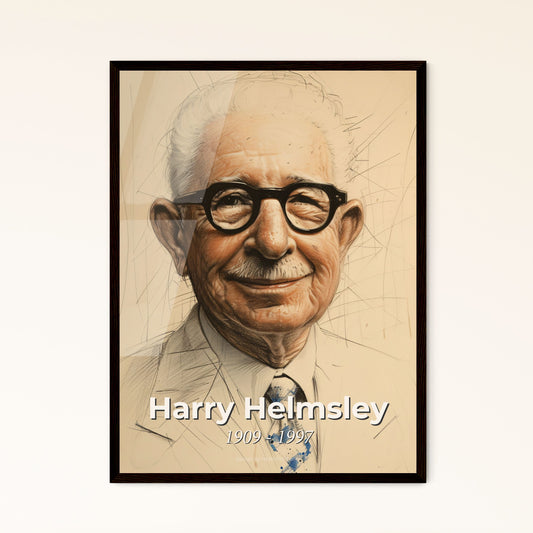 Elegant Portrait of Harry Helmsley: Iconic Real Estate Visionary | Contemporary Art Print | Perfect for Home Decor & Gifts