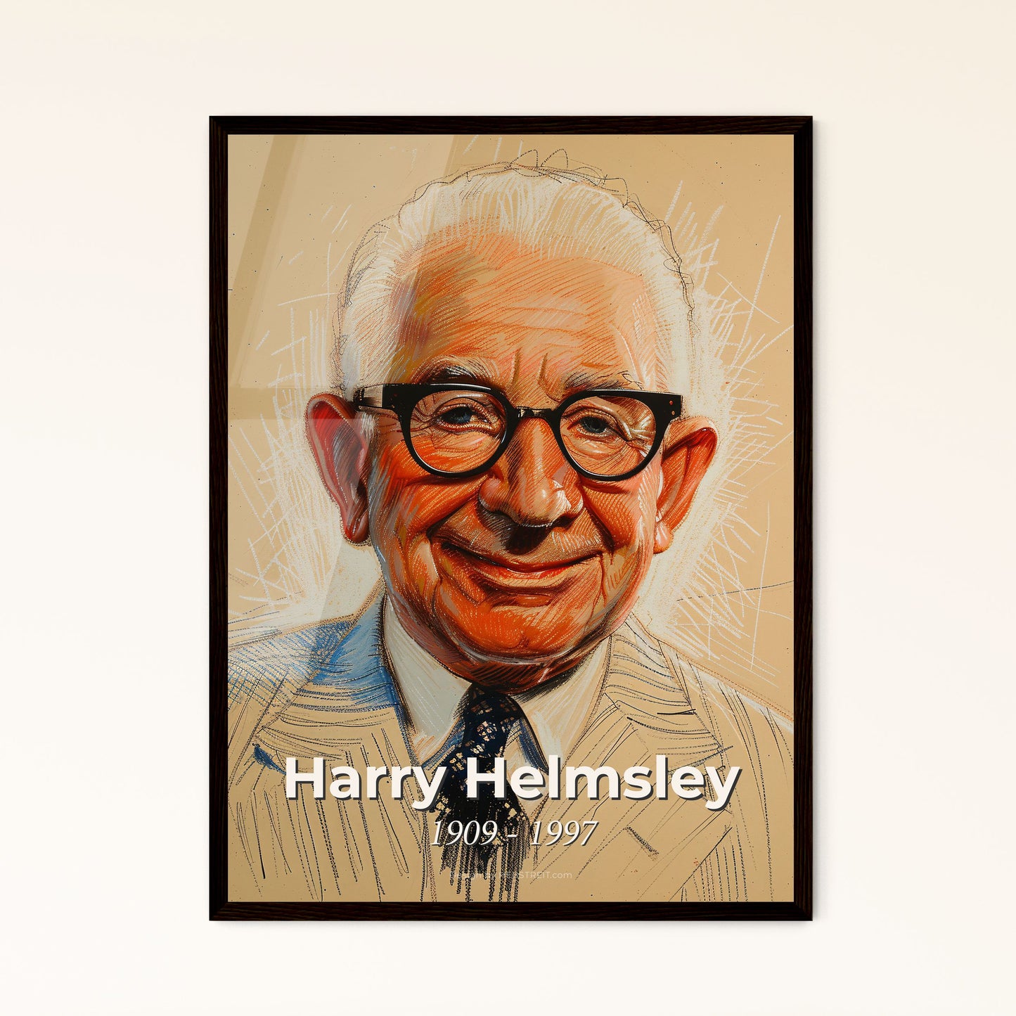 Captivating Tribute to Harry Helmsley: Contemporary Art Portrait of a Real Estate Icon, Perfect for Luxe Home Decor