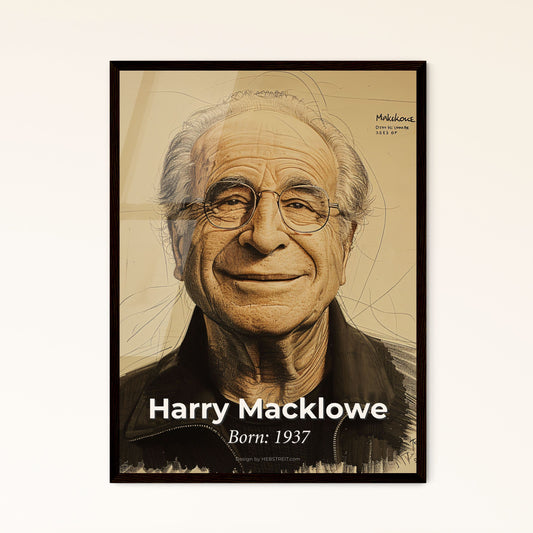 Elegant Portrait of Harry Macklowe: A Contemporary Masterpiece in Warm Tones, Perfect for Home Decor or Unique Gift Giving.