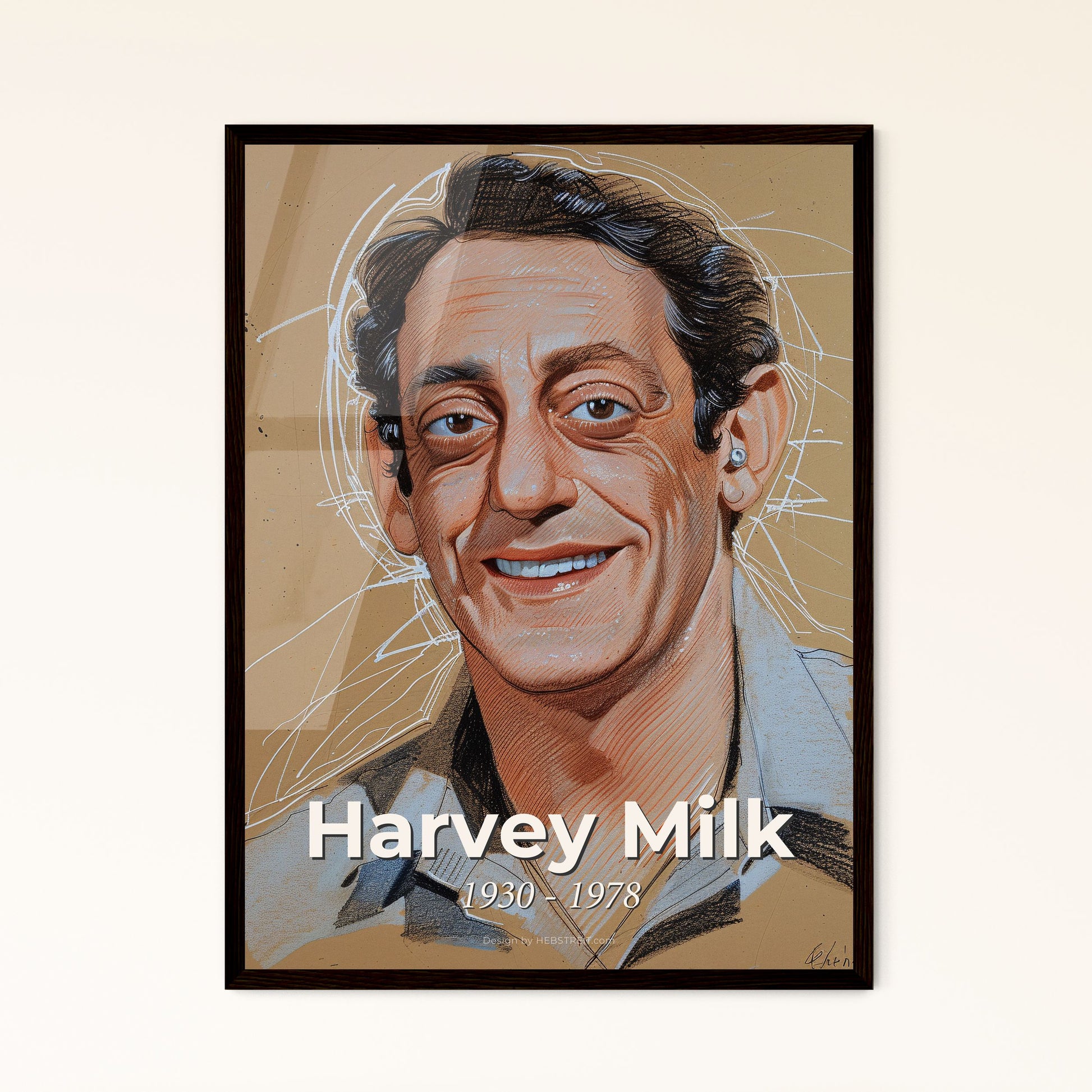 Harvey Milk: Bold Tribute to a Trailblazing Gay Rights Icon – Contemporary Art Print Celebrating Love, Resilience & Diversity