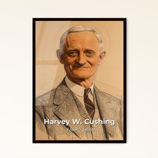 Intricate Portrait of Harvey W. Cushing Framed Print