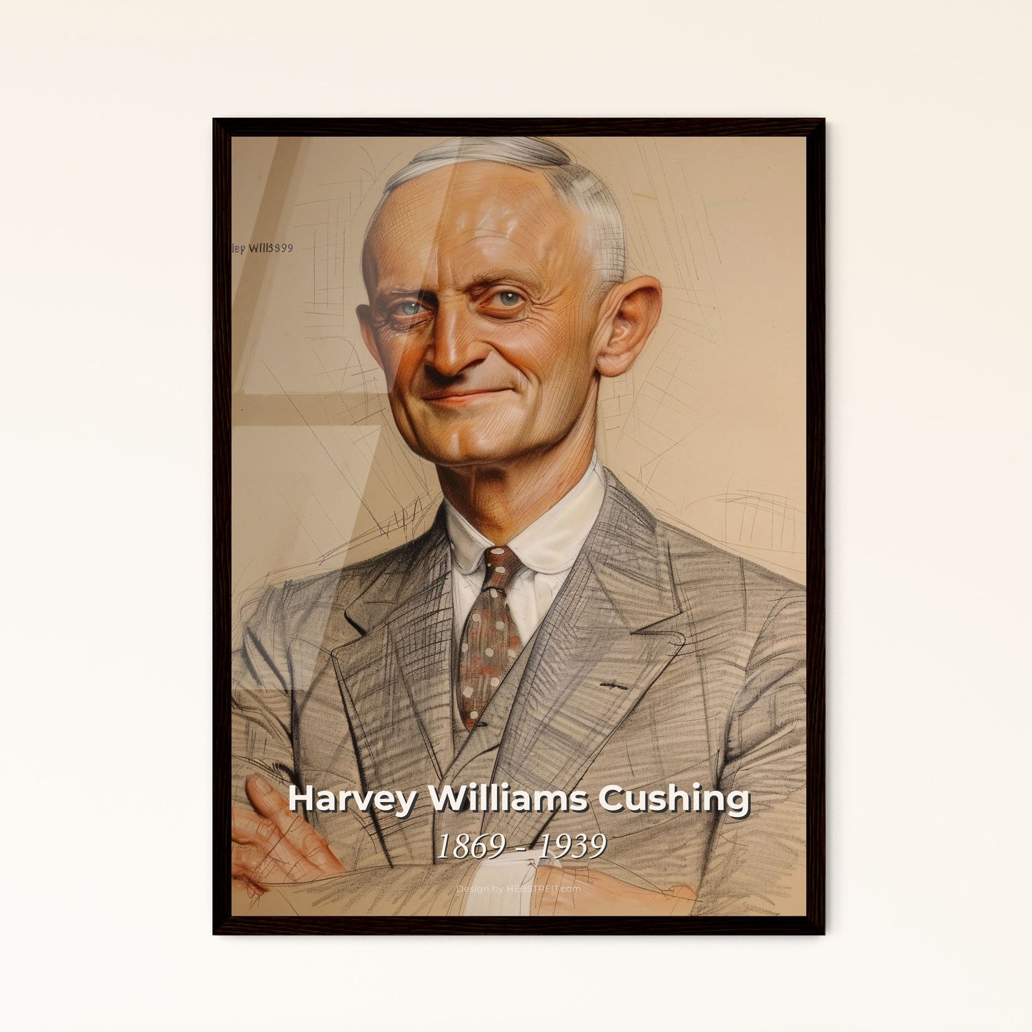 Radiant Portrait of Harvey Cushing Framed Print