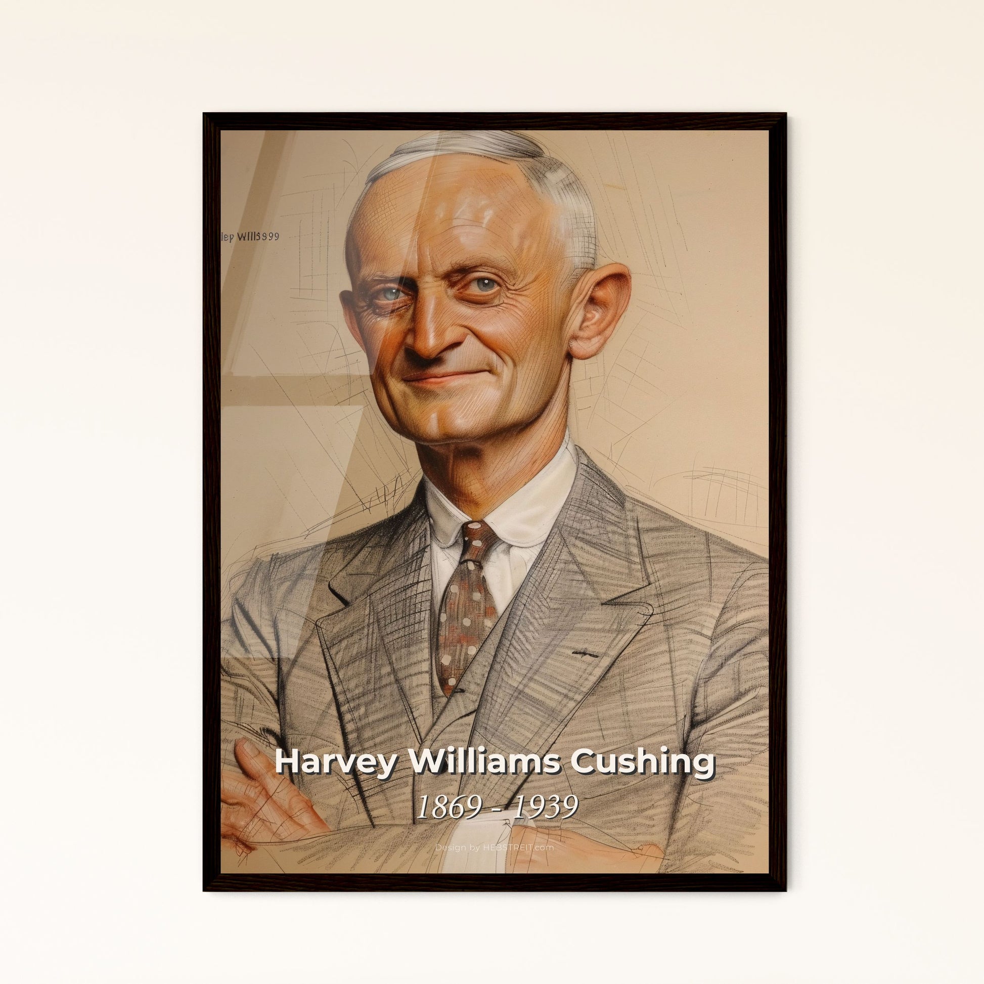 Radiant Portrait of Harvey Cushing Framed Print