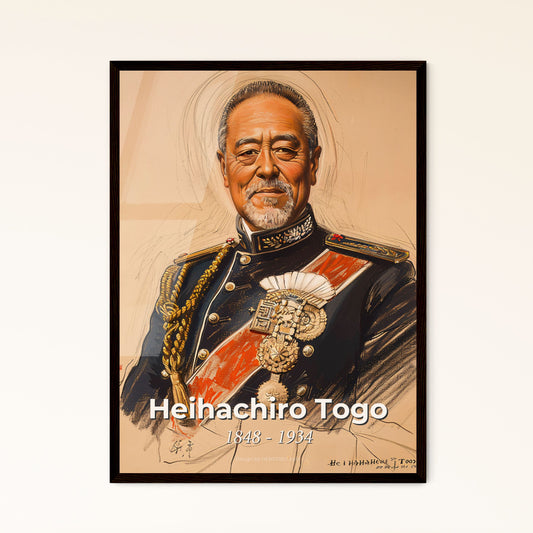 Victorious Elegance: Heihachiro Togo - A Stunning Contemporary Portrait Celebrating the Admiral's Legacy in Home Decor