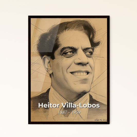 Vibrant Tribute to Heitor Villa-Lobos: A Captivating Blend of Brazilian Folk and Classical Artistry in Contemporary Portraiture