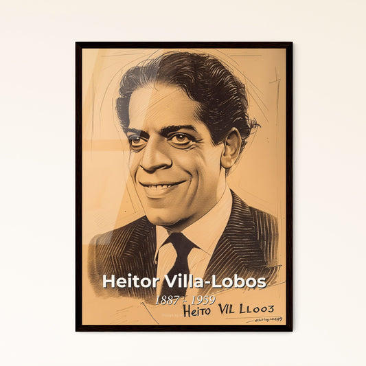 Vibrant Tribute to Heitor Villa-Lobos: A Contemporary Artistic Fusion of Brazilian Folk and Classical Elegance