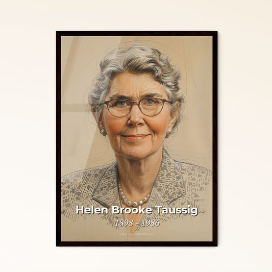 Elevate Your Space: Celebratory Portrait of Helen Brooke Taussig, Pioneer of Pediatric Cardiology - Stunning Contemporary Art Print