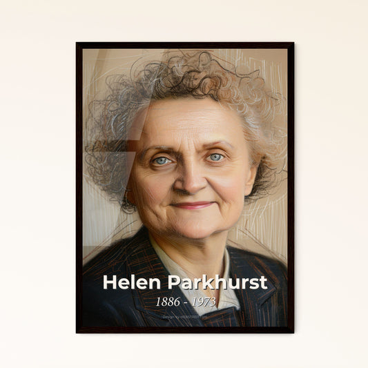 Elegant Portrait of Helen Parkhurst: Visionary Educator & Pioneer of the Dalton Plan - A Striking Contemporary Art Print