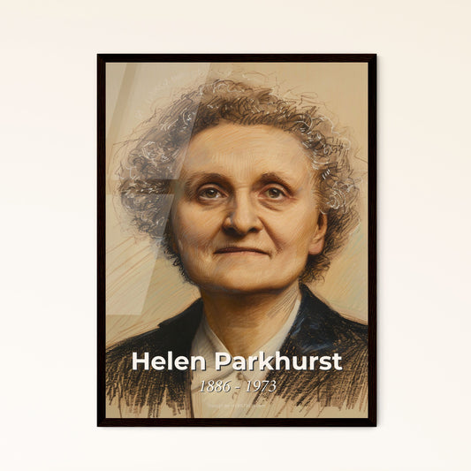 Exquisite Portrait of Helen Parkhurst: Pioneer of the Dalton Plan - A Vibrant Tribute to Individualized Learning in Contemporary Art