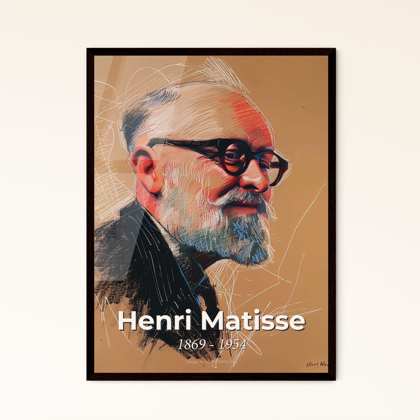 Captivating Matisse-Inspired Portrait: Modern Art Print with Dynamic Lines & Sensual Gesture – Perfect for Chic Home Decor