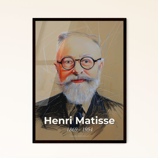 Vibrant Matisse-Inspired Print: Modern Art Portrait, Captivating Lines & Colorful Hatching - Perfect for Gift & Home Decor!