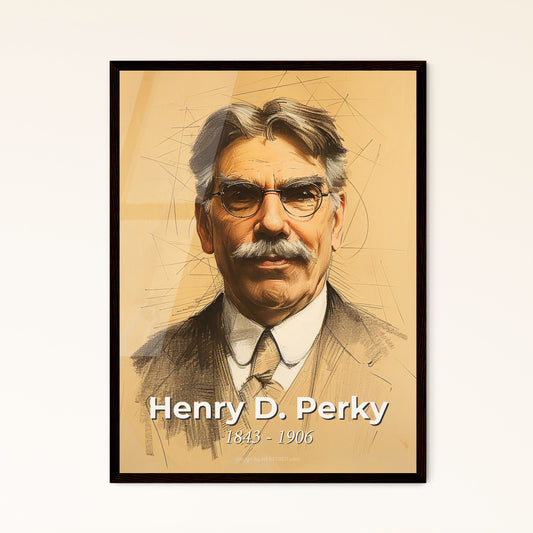 Elegant Portrait of Henry D. Perky (1843-1906): Visionary Lawyer & Innovator - Contemporary Art Print for Home Decor & Gifts