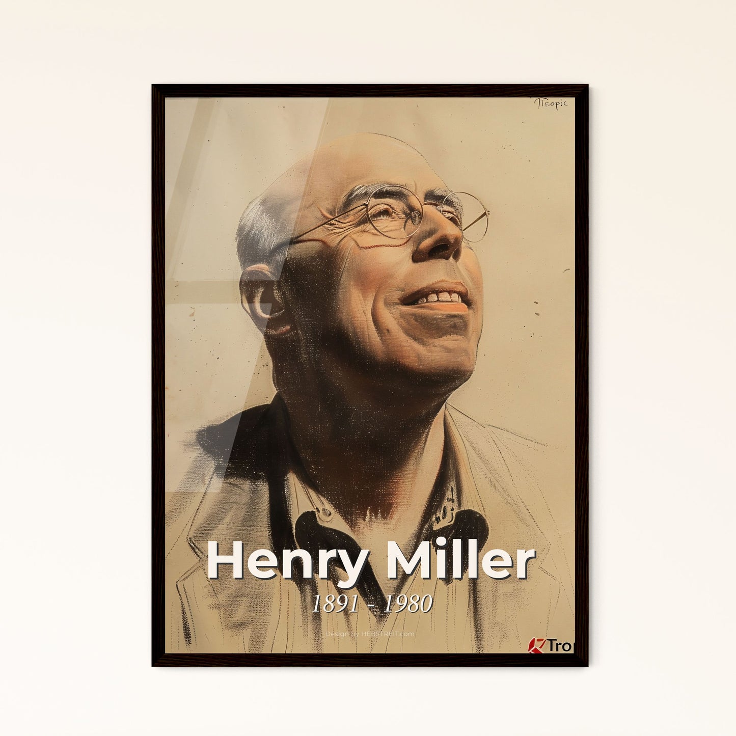 Captivating Portrait of Henry Miller: Vibrant Contemporary Art Print Celebrating the Iconic American Writer's Legacy