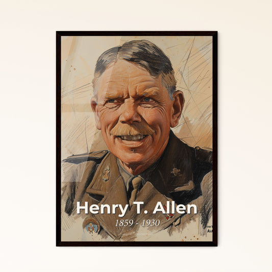 Dynamic Portrait of Henry T. Allen: Captivating Explorer in Striking Contemporary Art - Unique Gift for Timeless Home Decor